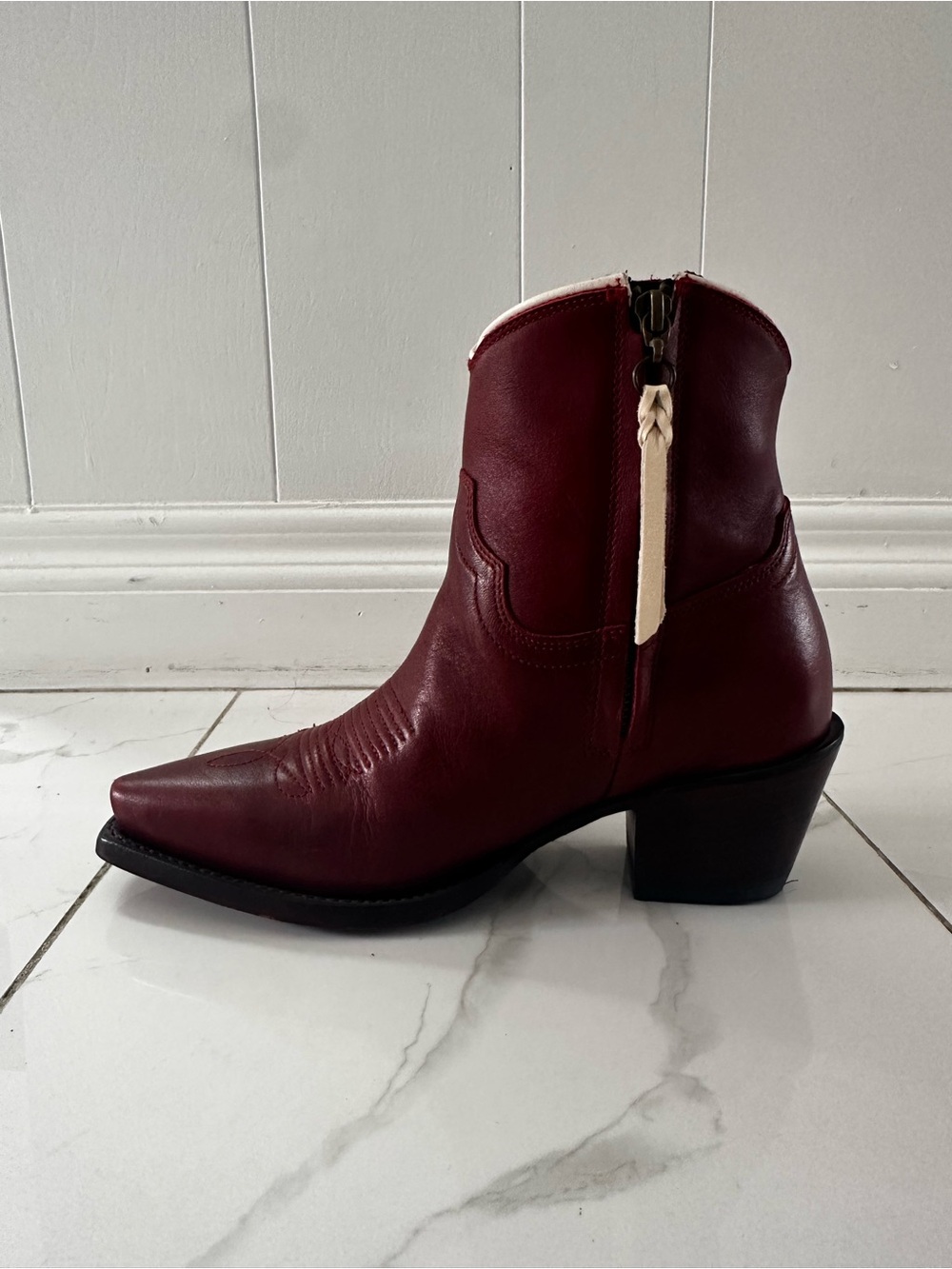Tecovas The Daisy Scarlet (Red) Ankle Boots - Picture 8 of 10
